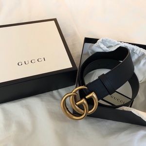 Gucci Leather Belt - Black (Authentic)